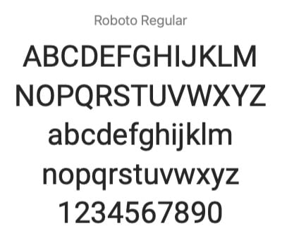 roboto regular example