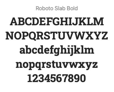 roboto slab example